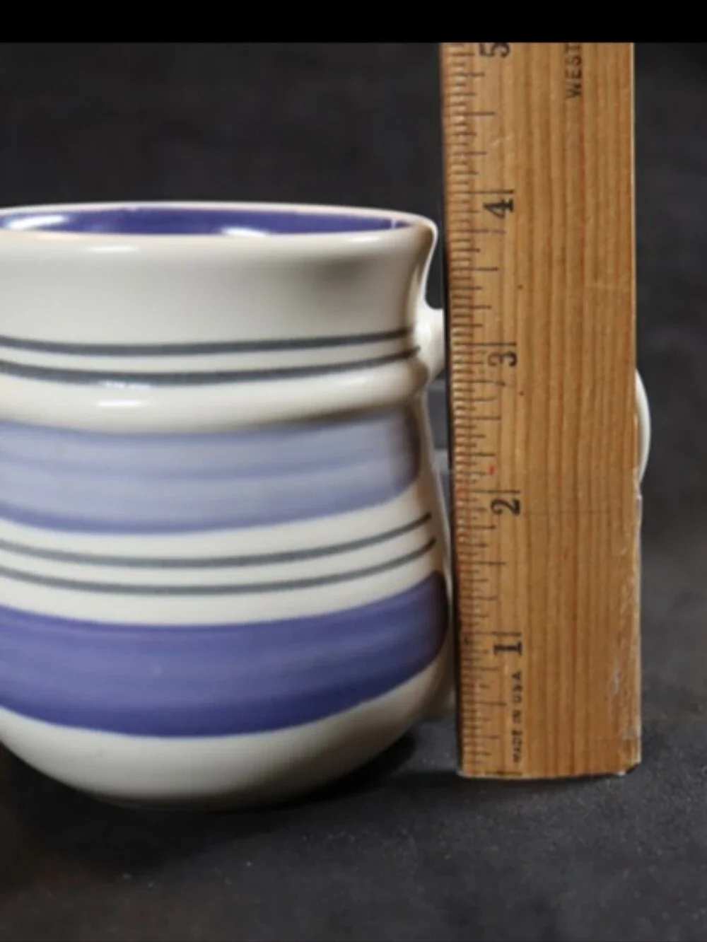 Pfalzgraff Rio Cream & Blue Striped Bands Stoneware Coffee/Tea Mug